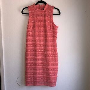 J.Crew Sleeveless Textured Coral Dress Fringe Size 2 fiesta beach wedding guest